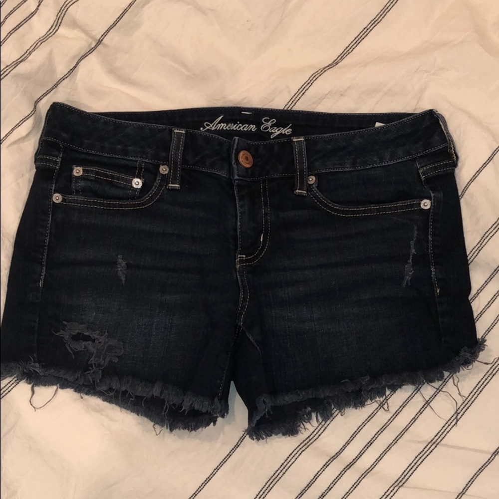 Dark Wash Stretch Denim Shorts